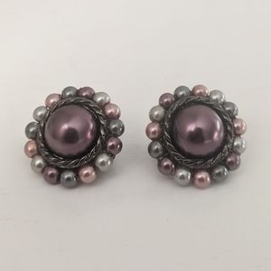 🌞 3/$15 - Multicolor Faux Pearl Beaded Clip On Earrings